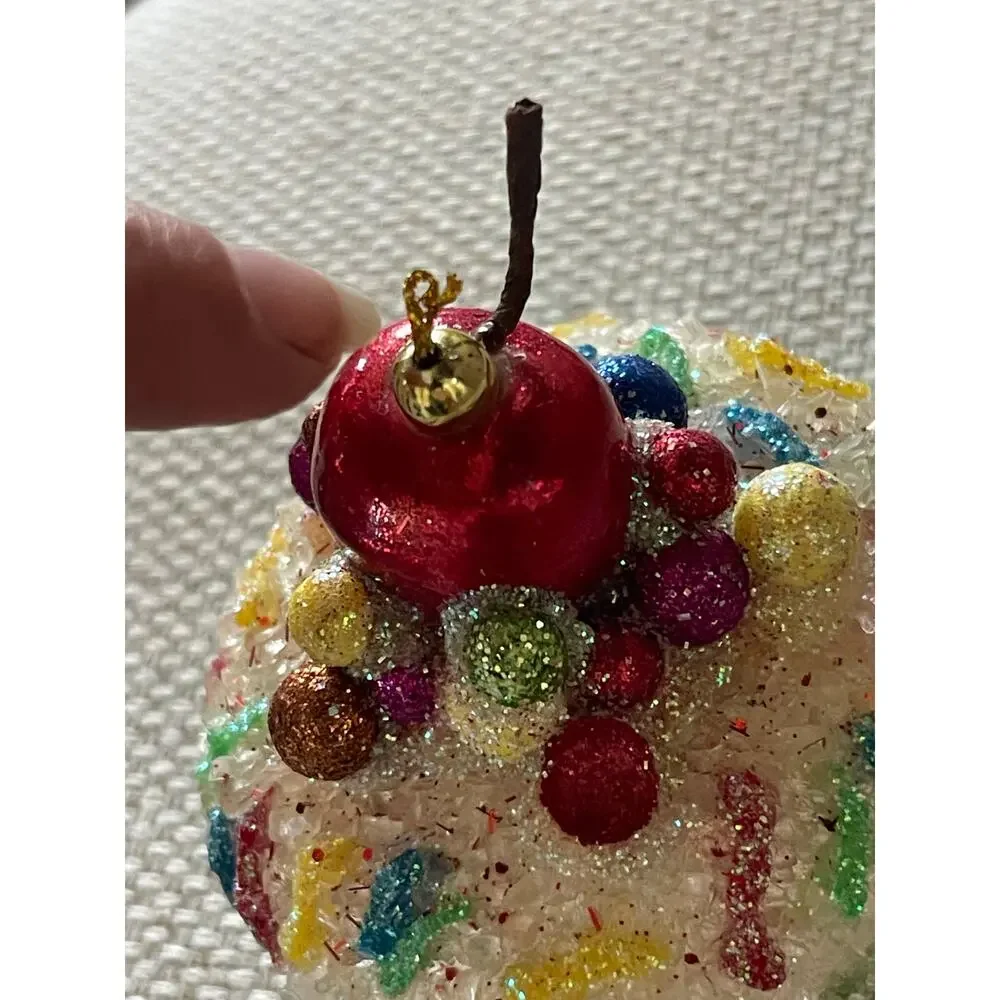 Cupcake Christmas Ornament with Sprinkles & A Cherry on Top